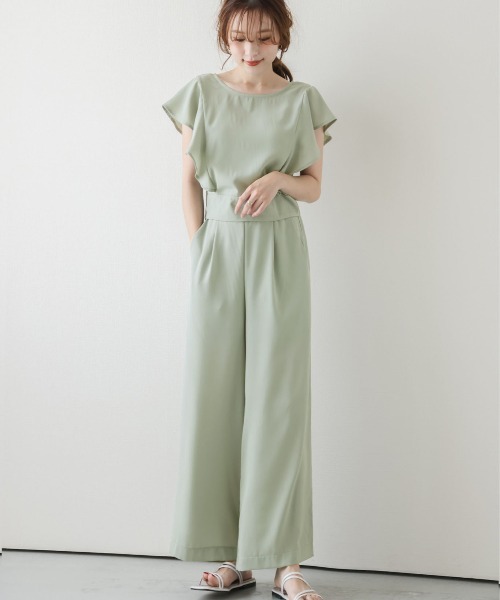 SUGAR BISKET（シュガービスケット）の「2wayトップスセットアップ（セットアップ・レディース・スモークピンク/グリーン系その他/サンドベージュ/マスタード/ブラック・M/L）」の14枚目の写真