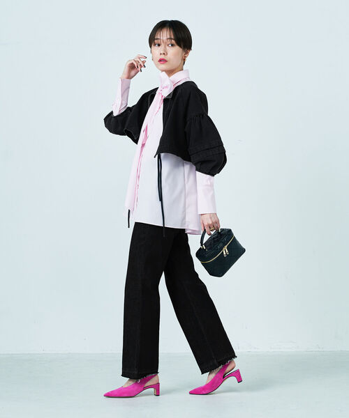 Rie Miller（リエミラー）の「前後2WAY袖ボリュームデニムブラウス（シャツ/ブラウス・レディース・ブラック/インディゴブルー・FREE）」の22枚目の写真