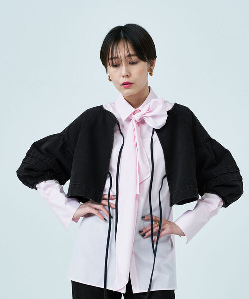 Rie Miller（リエミラー）の「前後2WAY袖ボリュームデニムブラウス（シャツ/ブラウス・レディース・ブラック/インディゴブルー・FREE）」の19枚目の写真