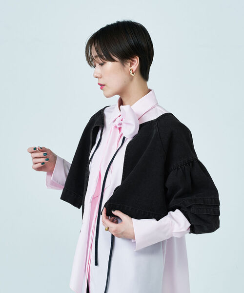 Rie Miller（リエミラー）の「前後2WAY袖ボリュームデニムブラウス（シャツ/ブラウス・レディース・ブラック/インディゴブルー・FREE）」の18枚目の写真