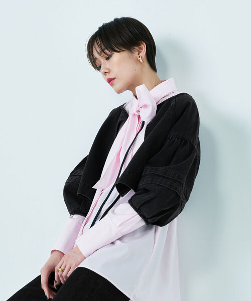 Rie Miller（リエミラー）の「前後2WAY袖ボリュームデニムブラウス（シャツ/ブラウス・レディース・ブラック/インディゴブルー・FREE）」の17枚目の写真