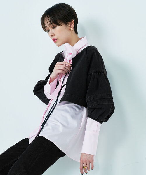 Rie Miller（リエミラー）の「前後2WAY袖ボリュームデニムブラウス（シャツ/ブラウス・レディース・ブラック/インディゴブルー・FREE）」の16枚目の写真