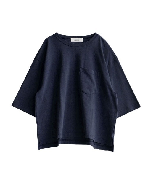apartment department(アパートメントデパートメント)の「アメリカンドライ天竺 ワイドTシャツ(Tシャツ/カットソー・レディース・ネイビー/キナリ/カーキ/オフホワイト/杢グレー・M)」の8枚目の写真