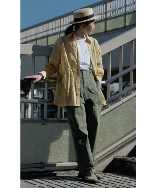 apartment department(アパートメントデパートメント)の「アメリカンドライ天竺 ワイドTシャツ(Tシャツ/カットソー・レディース・ネイビー/キナリ/カーキ/オフホワイト/杢グレー・M)」の10枚目の写真