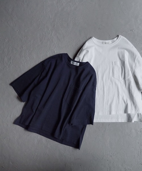 apartment department(アパートメントデパートメント)の「アメリカンドライ天竺 ワイドTシャツ(Tシャツ/カットソー・レディース・ネイビー/キナリ/カーキ/オフホワイト/杢グレー・M)」の21枚目の写真