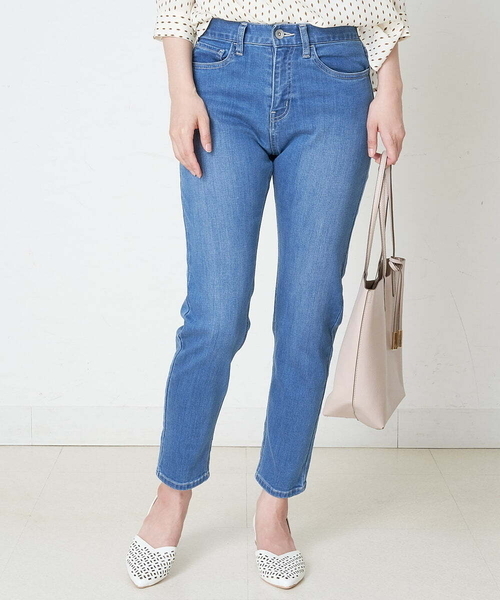 OFUON le MK（オフオンルエムケー）の「【洗濯機で洗える】スリムテーパードデニム（デニムパンツ・レディース・ネイビー/ブルー・40/38/36）」の13枚目の写真