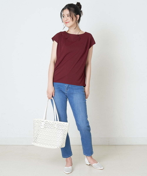 OFUON le MK（オフオンルエムケー）の「【洗濯機で洗える】スリムテーパードデニム（デニムパンツ・レディース・ネイビー/ブルー・40/38/36）」の11枚目の写真