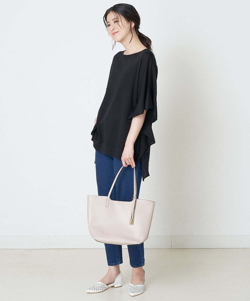 OFUON le MK（オフオンルエムケー）の「【洗濯機で洗える】スリムテーパードデニム（デニムパンツ・レディース・ネイビー/ブルー・40/38/36）」の18枚目の写真