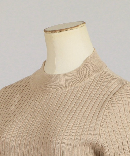 Julia Boutique（ジュリアブティック）の「ハイネック半袖リブニットトップス/22506（ニット/セーター・レディース・ブラック/ベージュ/グレー/レッド/ピンク・ONE）」の20枚目の写真