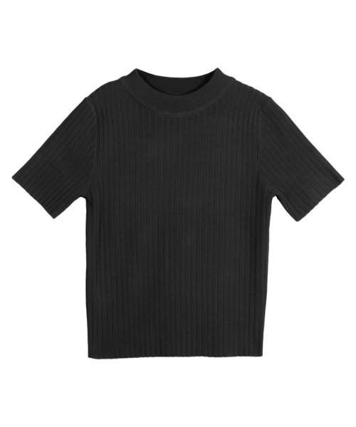 Julia Boutique（ジュリアブティック）の「ハイネック半袖リブニットトップス/22506（ニット/セーター・レディース・ブラック/ベージュ/グレー/レッド/ピンク・ONE）」の18枚目の写真