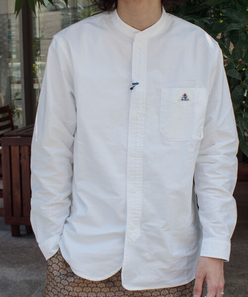 GEVACO（ゲバコ）の「＼好評につき再販開始／【GEVACO/ゲバコ】バンドカラーOX ロングスリーブシャツ（シャツ/ブラウス・メンズ・オフホワイト/グレー系その他/グレイッシュブルー・S/M/L）」の2枚目の写真