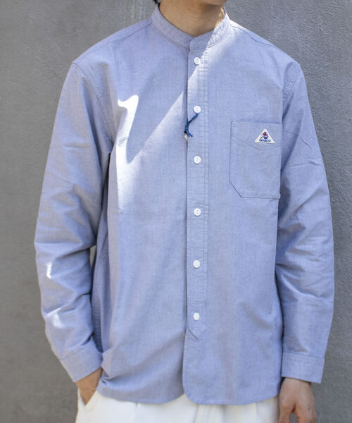 GEVACO（ゲバコ）の「＼好評につき再販開始／【GEVACO/ゲバコ】バンドカラーOX ロングスリーブシャツ（シャツ/ブラウス・メンズ・オフホワイト/グレー系その他/グレイッシュブルー・S/M/L）」の3枚目の写真