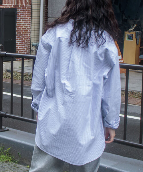 GEVACO（ゲバコ）の「＼好評につき再販開始／【GEVACO/ゲバコ】バンドカラーOX ロングスリーブシャツ（シャツ/ブラウス・メンズ・オフホワイト/グレー系その他/グレイッシュブルー・S/M/L）」の6枚目の写真