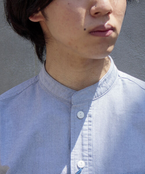 GEVACO（ゲバコ）の「＼好評につき再販開始／【GEVACO/ゲバコ】バンドカラーOX ロングスリーブシャツ（シャツ/ブラウス・メンズ・オフホワイト/グレー系その他/グレイッシュブルー・S/M/L）」の10枚目の写真