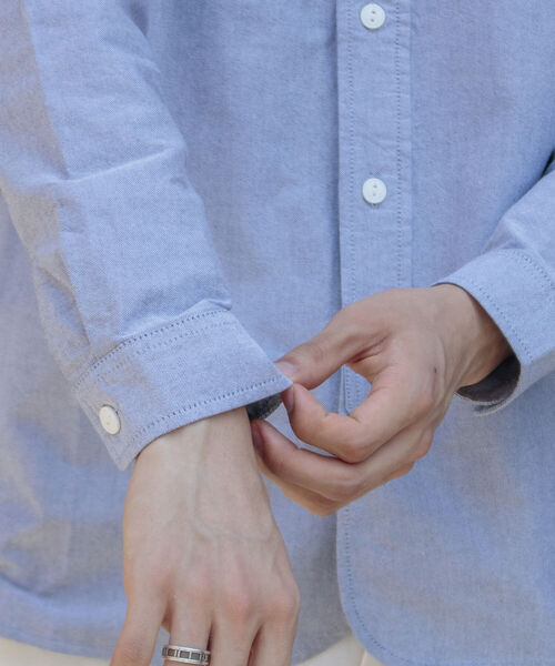 GEVACO（ゲバコ）の「＼好評につき再販開始／【GEVACO/ゲバコ】バンドカラーOX ロングスリーブシャツ（シャツ/ブラウス・メンズ・オフホワイト/グレー系その他/グレイッシュブルー・S/M/L）」の12枚目の写真