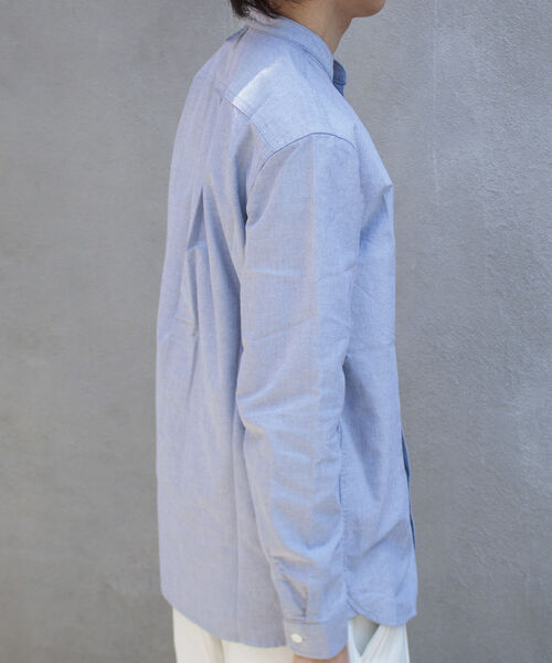 GEVACO（ゲバコ）の「＼好評につき再販開始／【GEVACO/ゲバコ】バンドカラーOX ロングスリーブシャツ（シャツ/ブラウス・メンズ・オフホワイト/グレー系その他/グレイッシュブルー・S/M/L）」の13枚目の写真