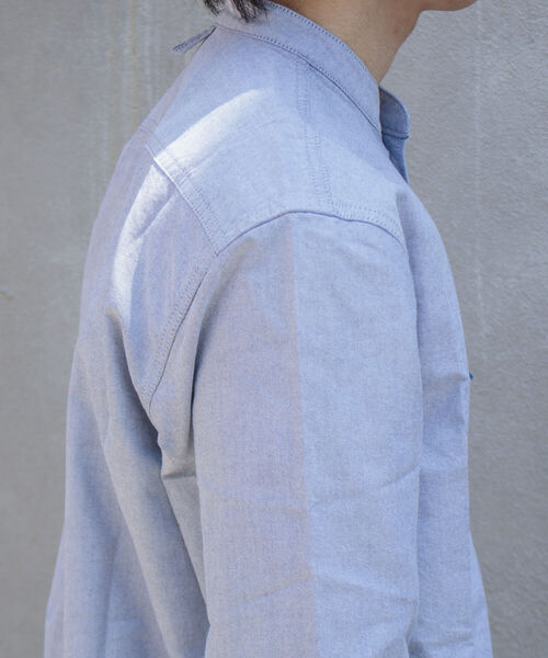 GEVACO（ゲバコ）の「＼好評につき再販開始／【GEVACO/ゲバコ】バンドカラーOX ロングスリーブシャツ（シャツ/ブラウス・メンズ・オフホワイト/グレー系その他/グレイッシュブルー・S/M/L）」の14枚目の写真