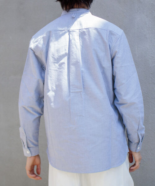 GEVACO（ゲバコ）の「＼好評につき再販開始／【GEVACO/ゲバコ】バンドカラーOX ロングスリーブシャツ（シャツ/ブラウス・メンズ・オフホワイト/グレー系その他/グレイッシュブルー・S/M/L）」の16枚目の写真