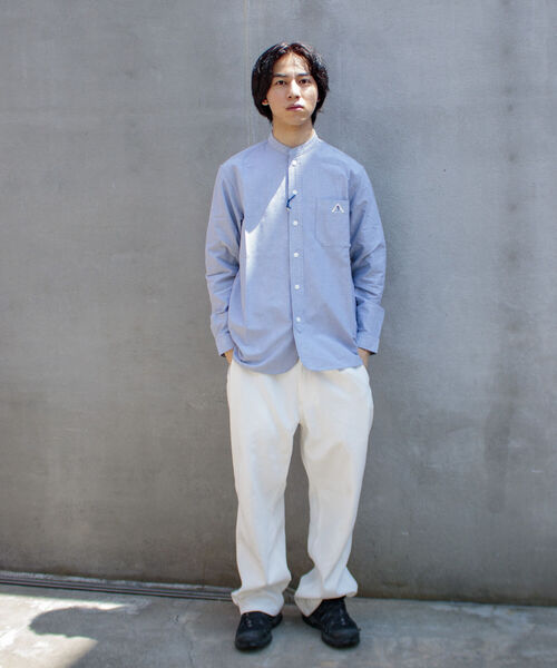 GEVACO（ゲバコ）の「＼好評につき再販開始／【GEVACO/ゲバコ】バンドカラーOX ロングスリーブシャツ（シャツ/ブラウス・メンズ・オフホワイト/グレー系その他/グレイッシュブルー・S/M/L）」の18枚目の写真