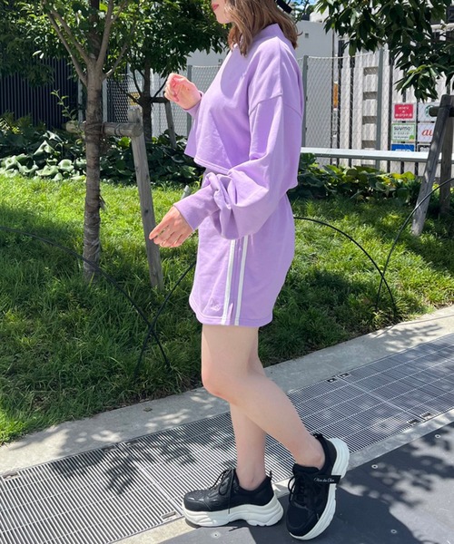 OLIVE des OLIVE（オリーブデオリーブ）の「ハイネッククロップドプルオーバー（スウェット・レディース・ピンク/パープル/ブラック・FREE）」の14枚目の写真