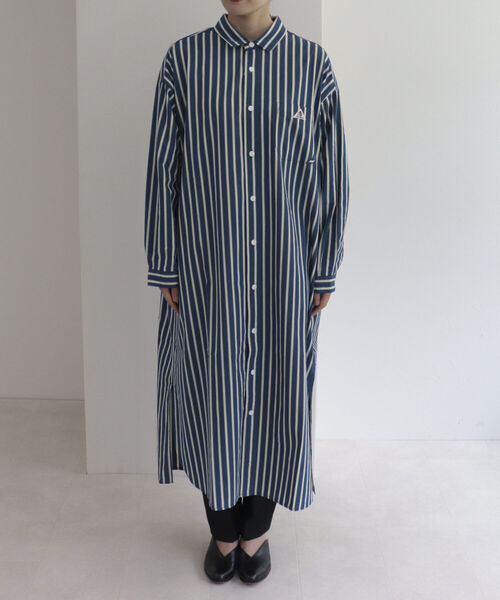GEVACO（ゲバコ）の「【GEVACO/ゲバコ】ストライプレギュラーカラーロングスリーブ ワンピース（シャツワンピース・レディース・ブルー系その他/ブラック系その他・38）」の12枚目の写真