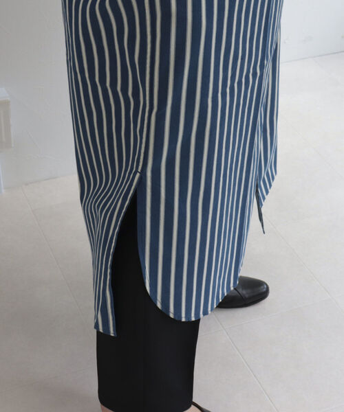 GEVACO（ゲバコ）の「【GEVACO/ゲバコ】ストライプレギュラーカラーロングスリーブ ワンピース（シャツワンピース・レディース・ブルー系その他/ブラック系その他・38）」の16枚目の写真