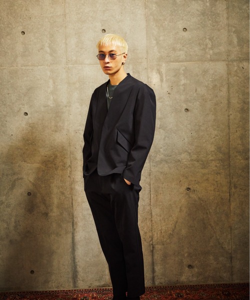 TAUPE(トープ)の「TAUPE/トープ/2WAYナイロンカーディガンジャケット(テーラードジャケット・メンズ・ブラック・2)」の7枚目の写真