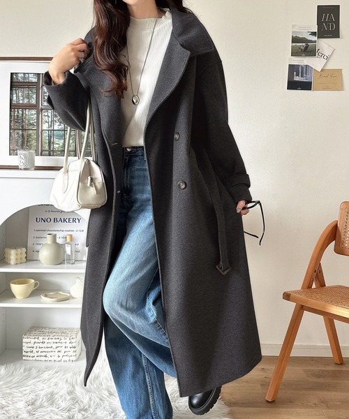 セール】ロング丈が気分♪2way ニットモッサ スタンドカラー