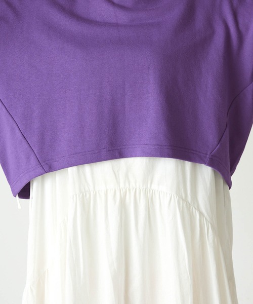 forksy.（フォルクシー）の「【forksy.】配色ステッチショート丈ボリュームスリーブスウェットプルオーバー（スウェット・レディース・パープル/オートミール/ネイビー・FREE）」の16枚目の写真