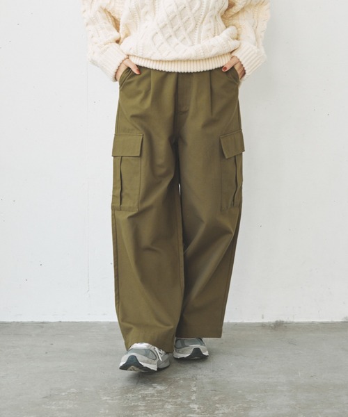 flaner(フラネ)の「Loose military cargo pants/ルーズミリタリーカーゴパンツ(カーゴパンツ・レディース・ブラック/カーキ・SMALL/MEDIUM/LARGE)」の19枚目の写真