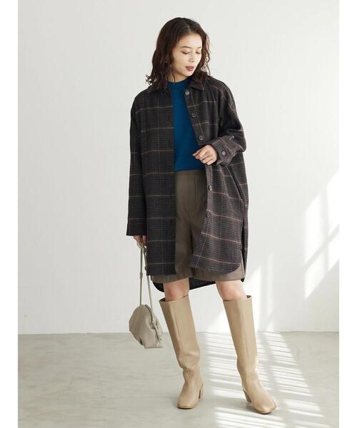 Green　Parks（グリーンパークス）の「フェイクレザーハーフパンツ（その他パンツ・レディース・ブラック/ブラウン・FREE）」の5枚目の写真