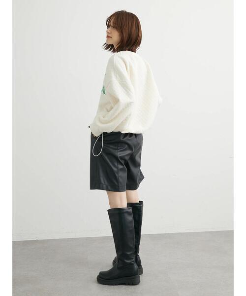 Green　Parks（グリーンパークス）の「フェイクレザーハーフパンツ（その他パンツ・レディース・ブラック/ブラウン・FREE）」の19枚目の写真