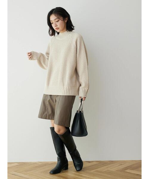 Green　Parks（グリーンパークス）の「フェイクレザーハーフパンツ（その他パンツ・レディース・ブラック/ブラウン・FREE）」の20枚目の写真