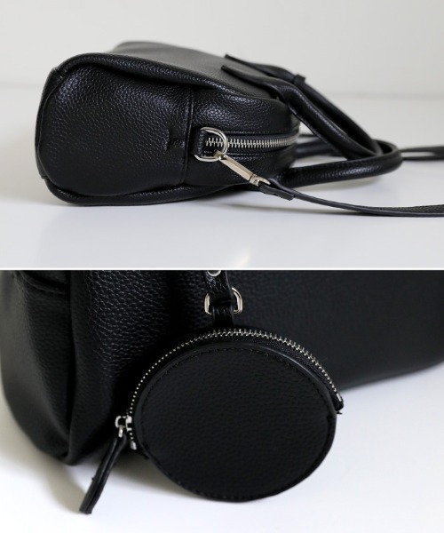 select MOCA（セレクトモカ）の「ミニポーチ付きハーフムーンハンドバッグ（ハンドバッグ・レディース・ブラック/ライトブラウン・FREE）」の18枚目の写真