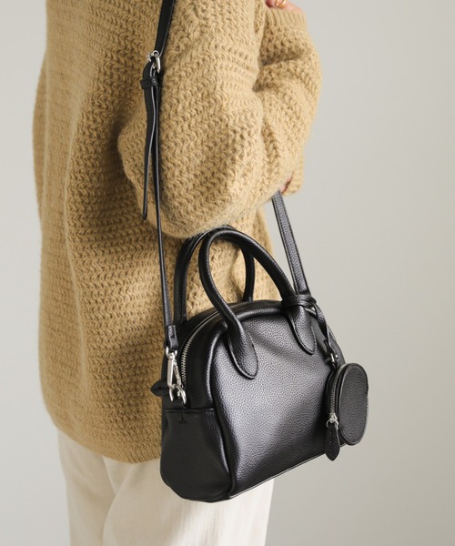 select MOCA（セレクトモカ）の「ミニポーチ付きハーフムーンハンドバッグ（ハンドバッグ・レディース・ブラック/ライトブラウン・FREE）」の15枚目の写真