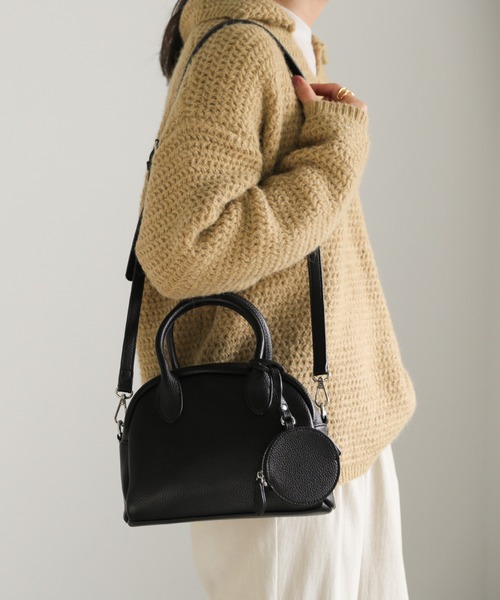 select MOCA（セレクトモカ）の「ミニポーチ付きハーフムーンハンドバッグ（ハンドバッグ・レディース・ブラック/ライトブラウン・FREE）」の13枚目の写真