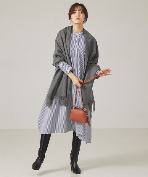 qualite(カリテ)の「【TWEEDMILL】大判ストール(ストール/ショール・レディース・グレー/ネイビー/ダークベージュ/ブラック・フリー)」の19枚目の写真