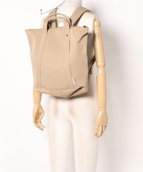 Legato Largo（レガートラルゴ）の「Legato Largo / レガートラルゴ / 撥水コットン調ポリ　トート型リュック / LT-F2053Z（バックパック/リュック・レディース・グレイッシュベージュ/グリーン系その他/ライトグレー/ブラウン/ブラック・ONESIZE）」の16枚目の写真