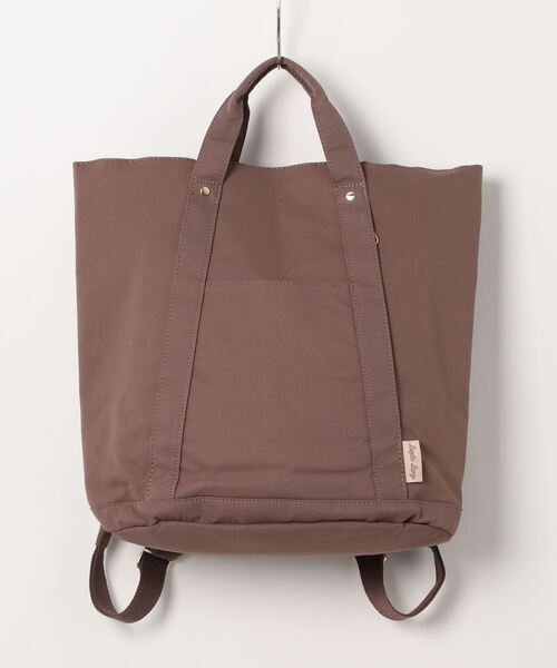Legato Largo（レガートラルゴ）の「Legato Largo / レガートラルゴ / 撥水コットン調ポリ　トート型リュック / LT-F2053Z（バックパック/リュック・レディース・グレイッシュベージュ/グリーン系その他/ライトグレー/ブラウン/ブラック・ONESIZE）」の4枚目の写真