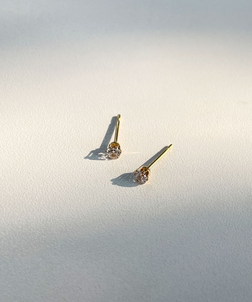 セール】【金属アレルギー対応】 キュービック ジルコニア ピアス 3