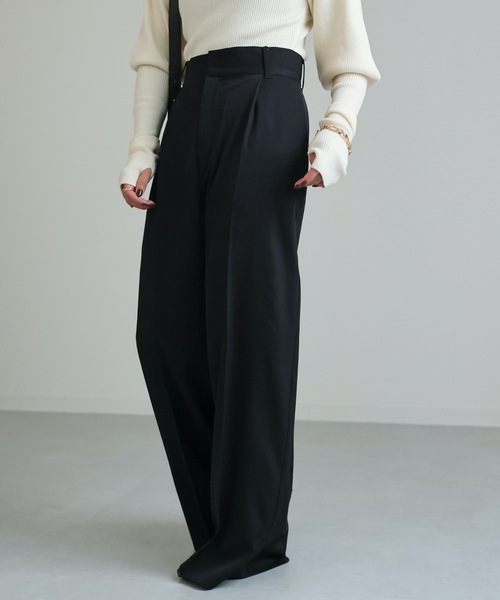 ap retro（アプレトロ）の「センタープレスワイドパンツ 美脚パンツ（その他パンツ・レディース・チャコールグレー/ブラック/ブラウン/アイボリー/グレー・MEDIUM）」の13枚目の写真