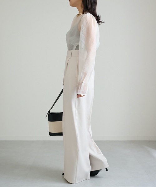 ap retro（アプレトロ）の「センタープレスワイドパンツ 美脚パンツ（その他パンツ・レディース・チャコールグレー/ブラック/ブラウン/アイボリー/グレー・MEDIUM）」の20枚目の写真