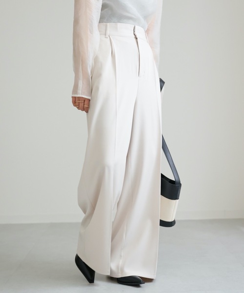 ap retro（アプレトロ）の「センタープレスワイドパンツ 美脚パンツ（その他パンツ・レディース・チャコールグレー/ブラック/ブラウン/アイボリー/グレー・MEDIUM）」の19枚目の写真