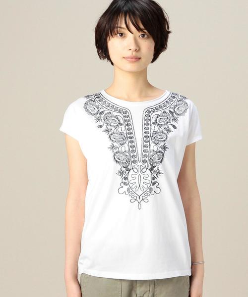 BEAUTY&YOUTH UNITED ARROWS（ビューティーアンドユースユナイテッドアローズ）の「BYBC ボヘミアン刺繍ショートスリーブ◆（Tシャツ/カットソー・レディース・ホワイト/ブラック/グレー・フリー）」の12枚目の写真