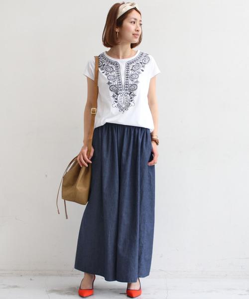 BEAUTY&YOUTH UNITED ARROWS（ビューティーアンドユースユナイテッドアローズ）の「BYBC ボヘミアン刺繍ショートスリーブ◆（Tシャツ/カットソー・レディース・ホワイト/ブラック/グレー・フリー）」の17枚目の写真