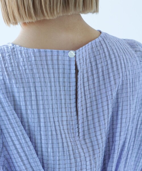 Ray BEAMS（レイビームス）の「Ray BEAMS / チェック バック レースアップ ワンピース（ワンピース・レディース・ベージュ/ラベンダー・0/1）」の8枚目の写真