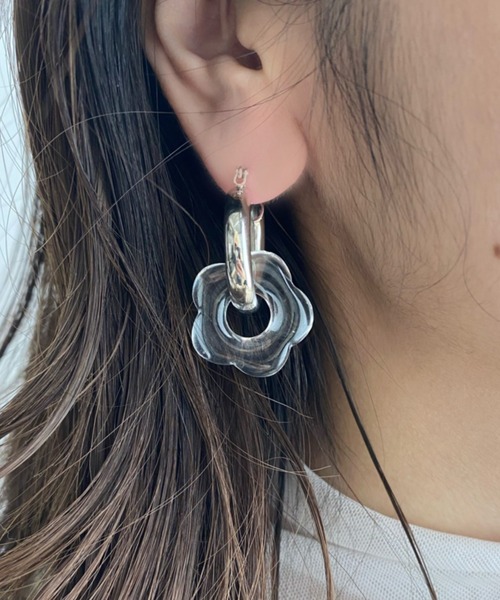 WEGO(ウィゴー)の「WEGO/フラワーフープピアス(ピアス(両耳用)・レディース・その他1/シルバー/ブルー/オレンジ・FREE)」の11枚目の写真