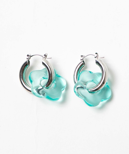 WEGO(ウィゴー)の「WEGO/フラワーフープピアス(ピアス(両耳用)・レディース・その他1/シルバー/ブルー/オレンジ・FREE)」の6枚目の写真