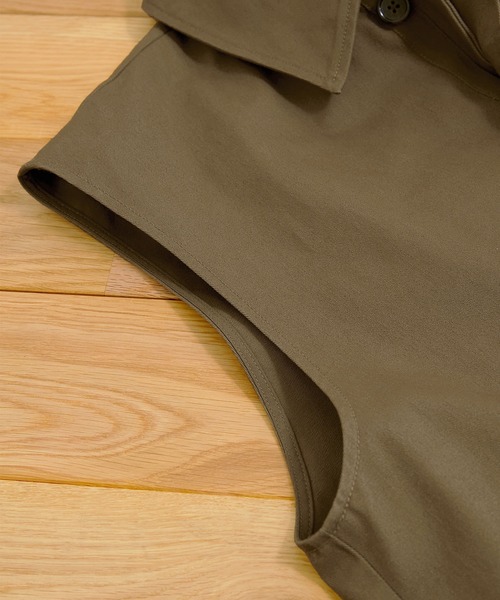 EMMA CLOTHES(エマクローズ)の「ツイル比翼ミリタリーベスト EMMA CLOTHES(ベスト・メンズ・モカ/ベージュ/ダークネイビー・M/L)」の11枚目の写真