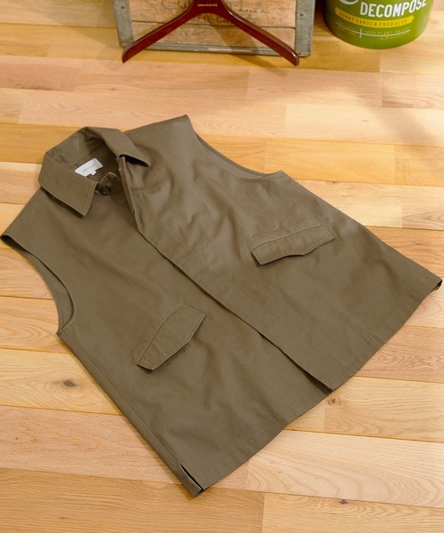 EMMA CLOTHES(エマクローズ)の「ツイル比翼ミリタリーベスト EMMA CLOTHES(ベスト・メンズ・モカ/ベージュ/ダークネイビー・M/L)」の13枚目の写真